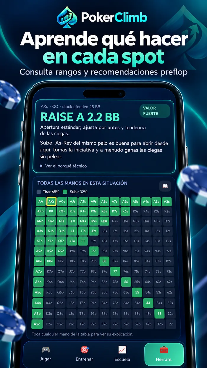 Poker Climb - Rangos y recomendaciones preflop